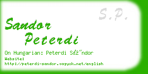 sandor peterdi business card